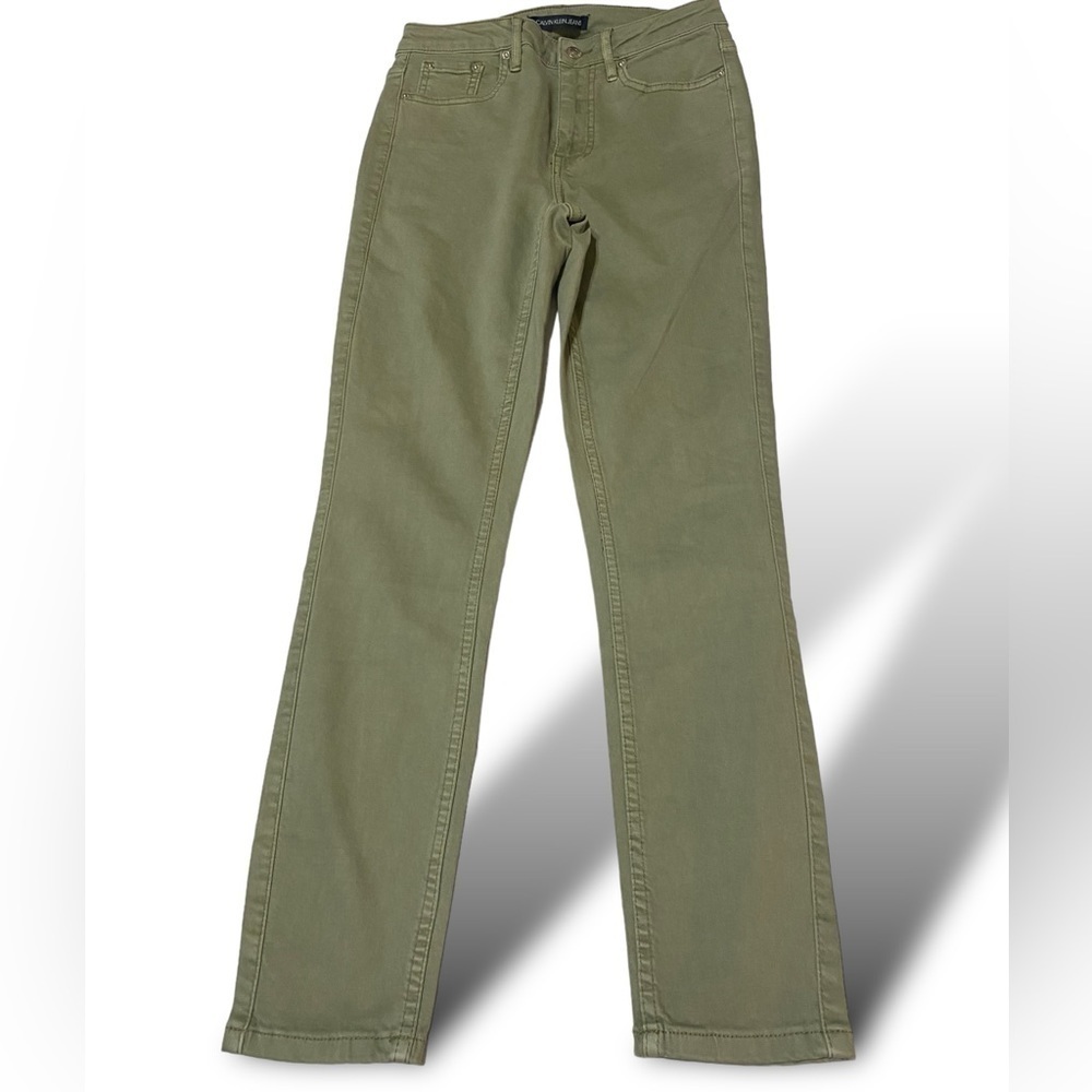 Calvin Klein Straight Skinny Contoured Jeans Size 2 Green High Rise Like… - Picture 6 of 15